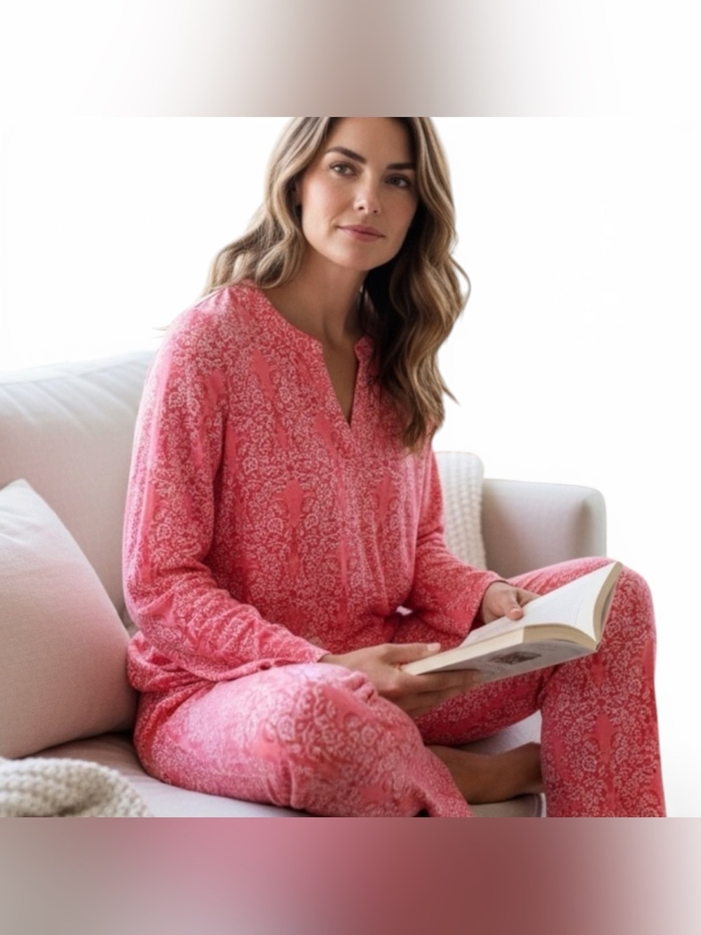 BEDHEAD women’s Pink Patterned Women's pajamas set long sleeve shirt and pants